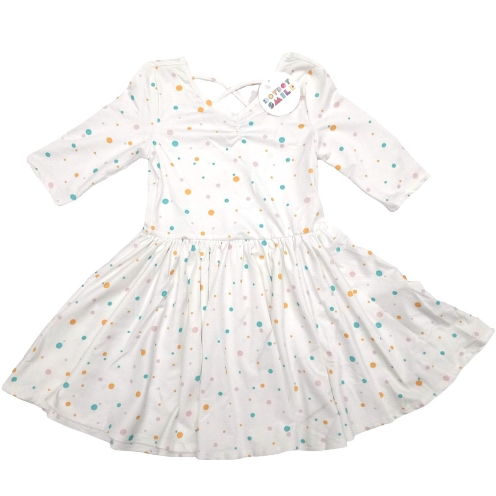 Dot Dot Smile NWT Girls 8/10 T Pink Turquoise Polka Ballerina Dress